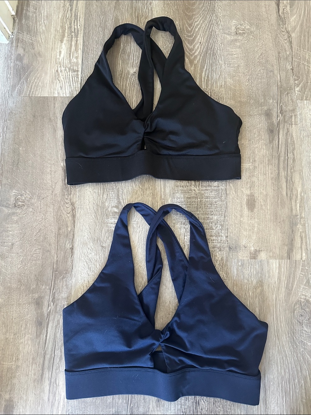 Fabletics Black & Navy Twist-Front Sports Bra Duo